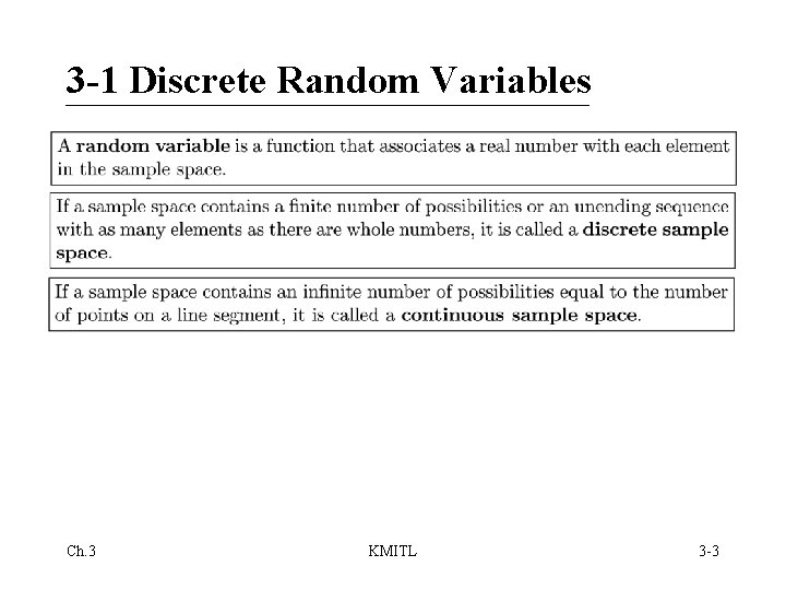 3 -1 Discrete Random Variables Ch. 3 KMITL 3 -3 