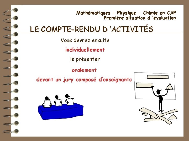 Mathématiques - Physique - Chimie en CAP Première situation d ’évaluation LE COMPTE-RENDU D