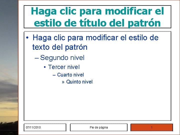 Haga clic para modificar el estilo de título del patrón • Haga clic para