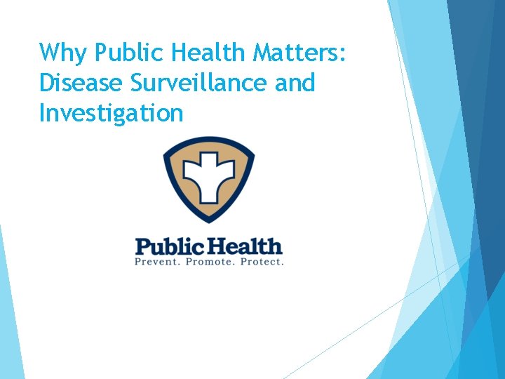 Why Public Health Matters: Disease Surveillance and Investigation 