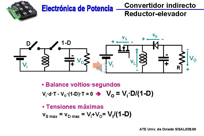 Vi 1 -D + D v. S + Convertidor indirecto Reductor-elevador - v. D