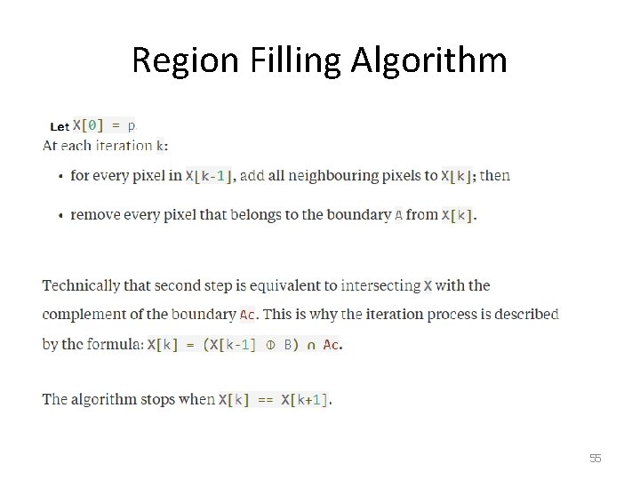 Region Filling Algorithm 55 