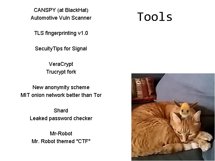 CANSPY (at Black. Hat) Automotive Vuln Scanner TLS fingerprinting v 1. 0 Secuity. Tips