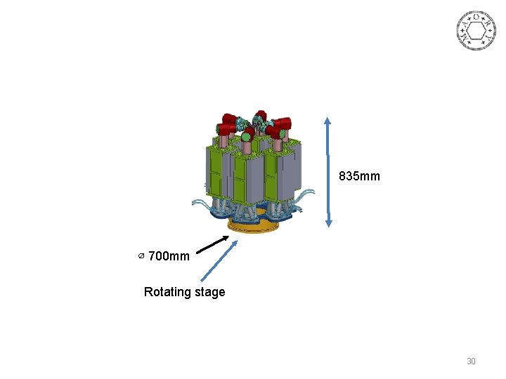 835 mm ∅ 700 mm Rotating stage 30 