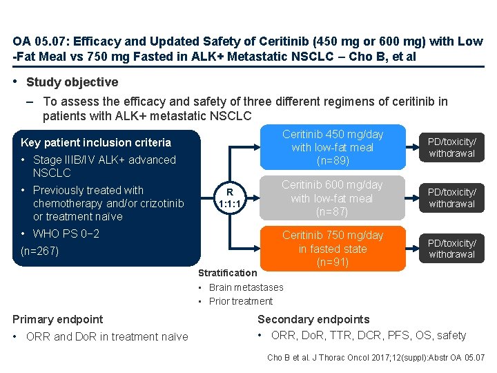 OA 05. 07: Efficacy and Updated Safety of Ceritinib (450 mg or 600 mg)