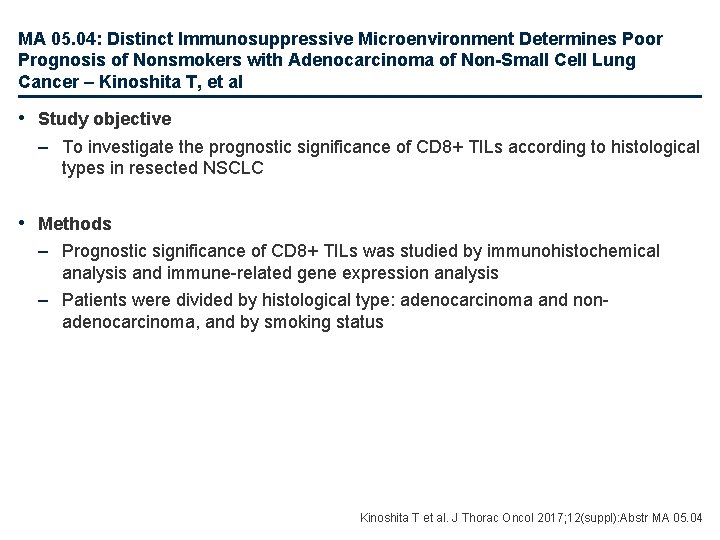 MA 05. 04: Distinct Immunosuppressive Microenvironment Determines Poor Prognosis of Nonsmokers with Adenocarcinoma of