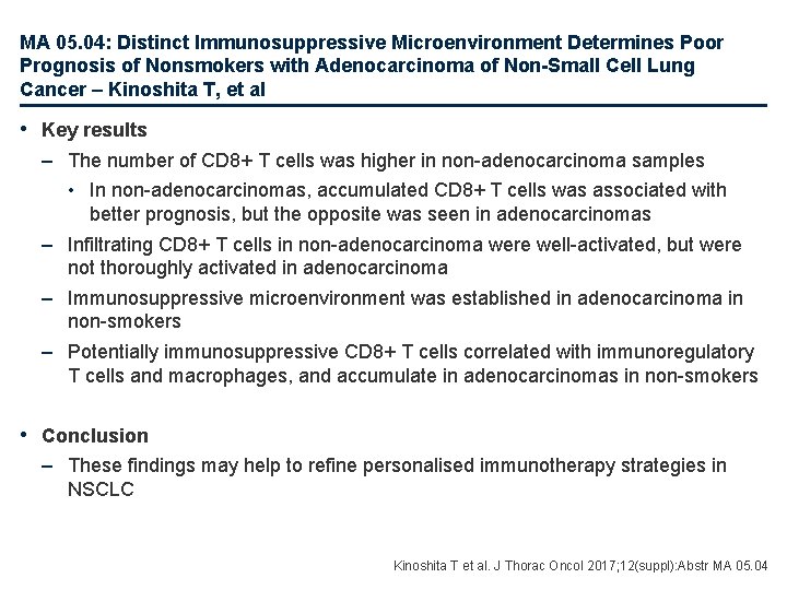 MA 05. 04: Distinct Immunosuppressive Microenvironment Determines Poor Prognosis of Nonsmokers with Adenocarcinoma of