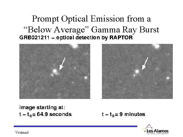 Prompt Optical Emission from a “Below Average” Gamma Ray Burst Vestrand 