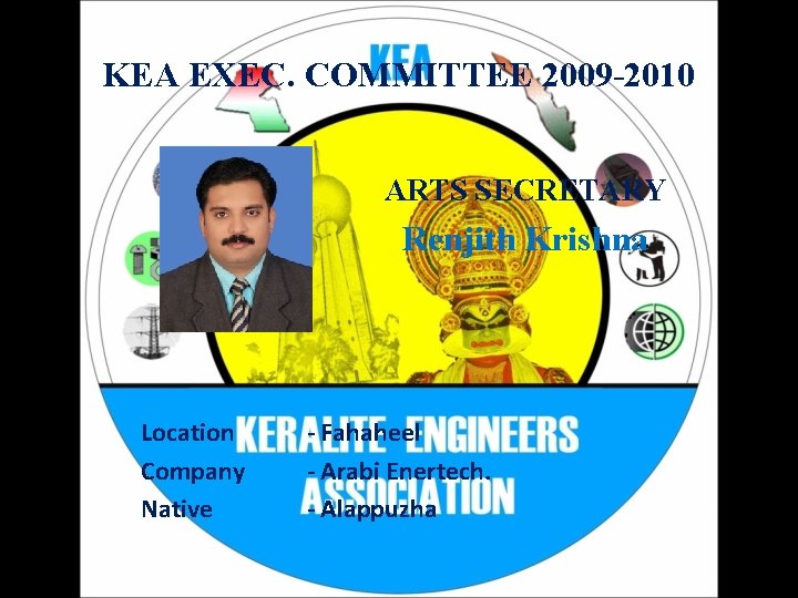 KEA EXEC. COMMITTEE 2009 -2010 ARTS SECRETARY Renjith Krishna Location Company Native - Fahaheel