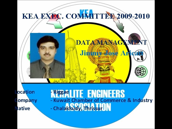 KEA EXEC. COMMITTEE 2009 -2010 DATA MANAGEMENT Jimmy Jose Aricatt Location Company Native -