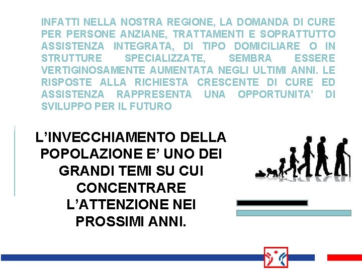 INFATTI NELLA NOSTRA REGIONE, LA DOMANDA DI CURE PERSONE ANZIANE, TRATTAMENTI E SOPRATTUTTO ASSISTENZA