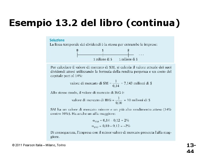 Esempio 13. 2 del libro (continua) © 2011 Pearson Italia – Milano, Torino 13