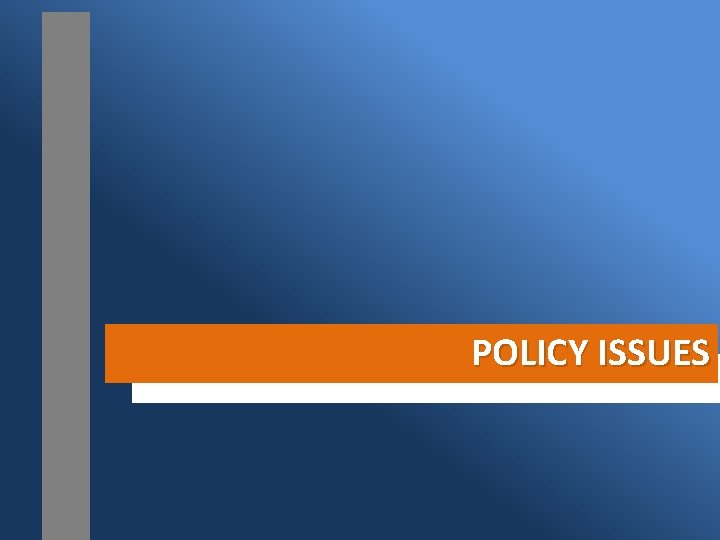 POLICY ISSUES 