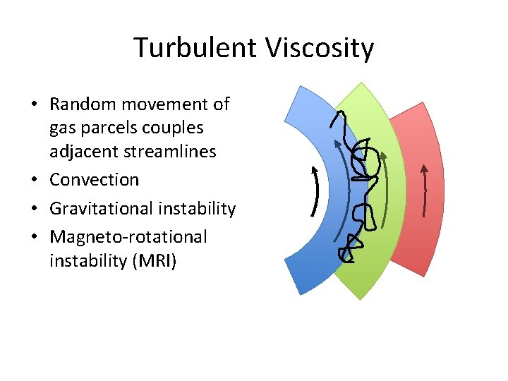 Turbulent Viscosity • Random movement of gas parcels couples adjacent streamlines • Convection •