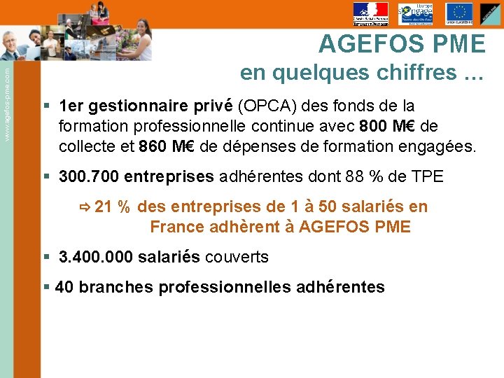 www. agefos-pme. com AGEFOS PME en quelques chiffres … § 1 er gestionnaire privé