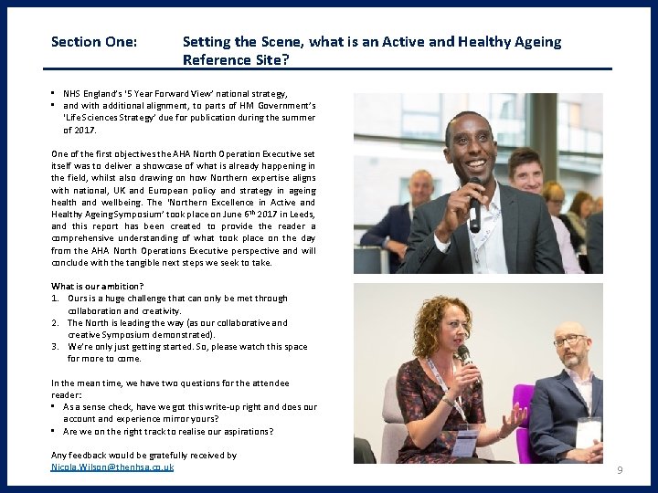 Section One: Setting the Scene, what is an Active and Healthy Ageing Reference Site?