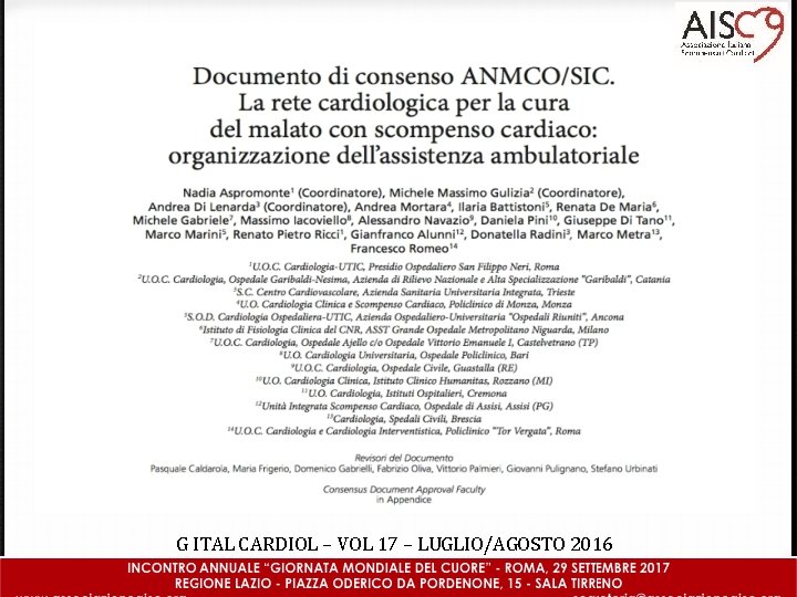 G ITAL CARDIOL – VOL 17 – LUGLIO/AGOSTO 2016 