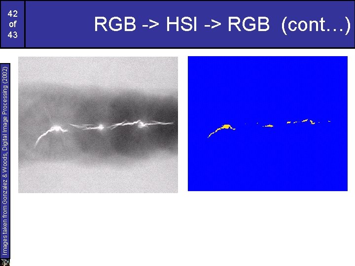 Images taken from Gonzalez & Woods, Digital Image Processing (2002) 42 of 43 RGB