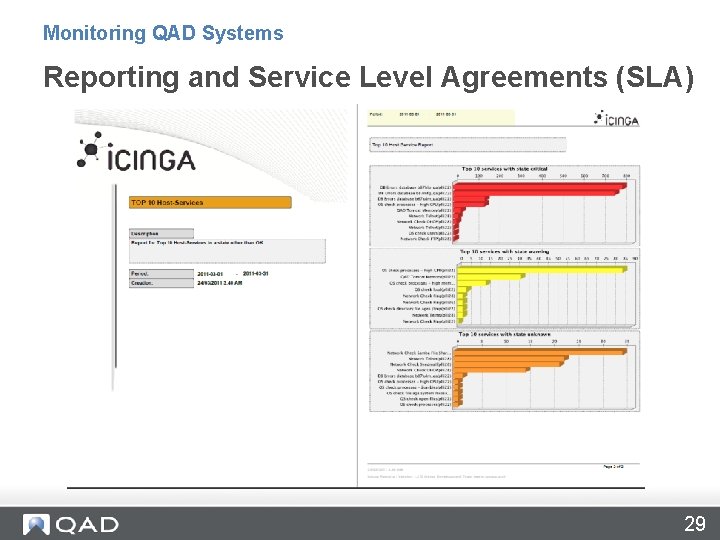 Monitoring QAD Systems Reporting and Service Level Agreements (SLA) 29 