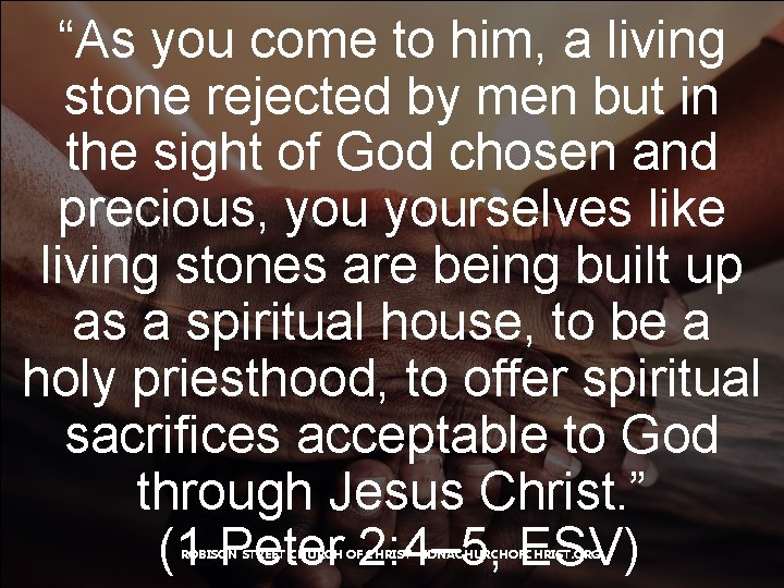 “As you come to him, a living stone rejected by men but in the