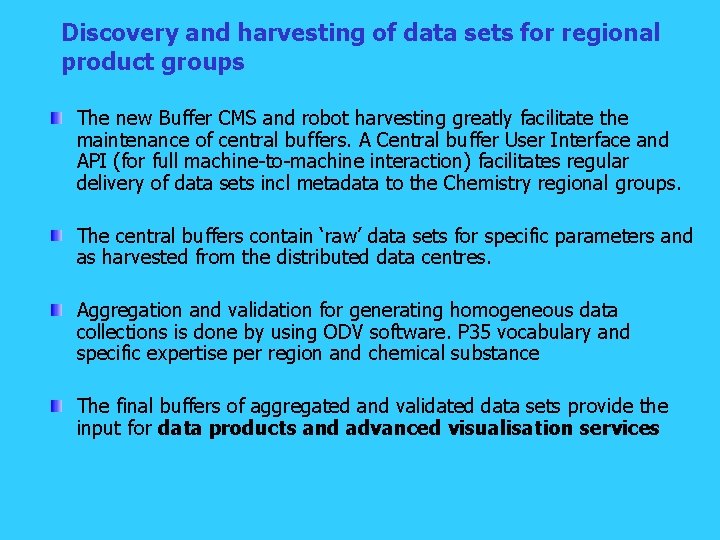 Discovery and harvesting of data sets for regional product groups The new Buffer CMS