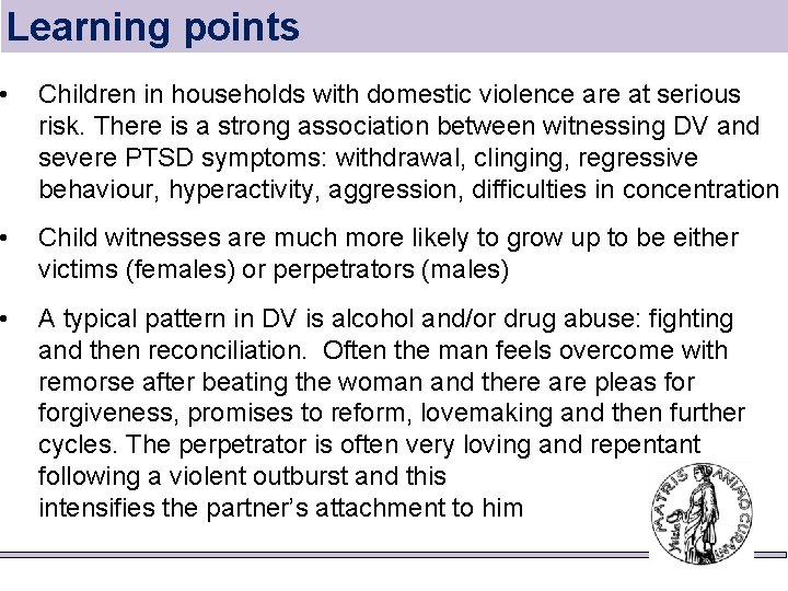 Case 12 for teaching package on domestic violence