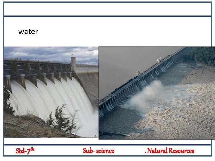 water Std-7 th Sub- science . Natural Resources 