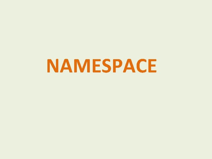 NAMESPACE 