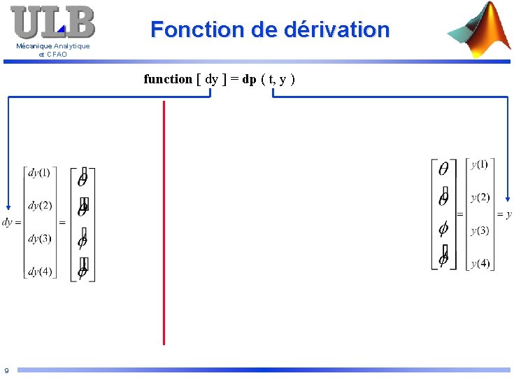 Mécanique Analytique et CFAO Fonction de dérivation function [ dy ] = dp (