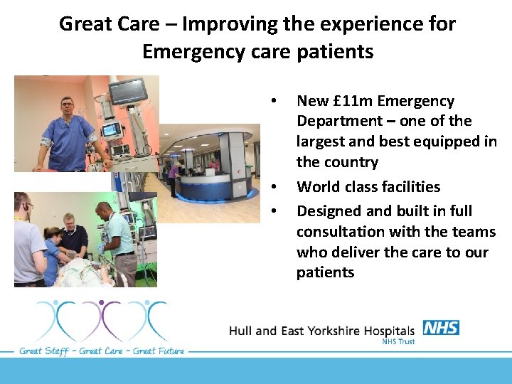 Great Care – Improving the experience for Emergency care patients • • • New