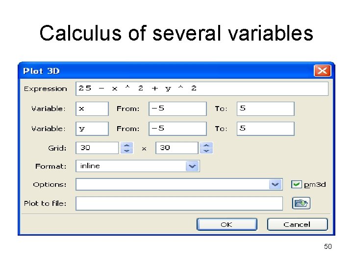 Calculus of several variables 50 