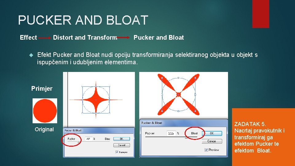 PUCKER AND BLOAT Effect Distort and Transform Pucker and Bloat Efekt Pucker and Bloat