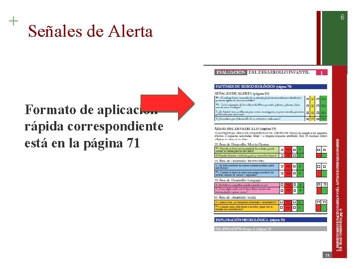 + 6 Señales de Alerta Formato de aplicación rápida correspondiente está en la página