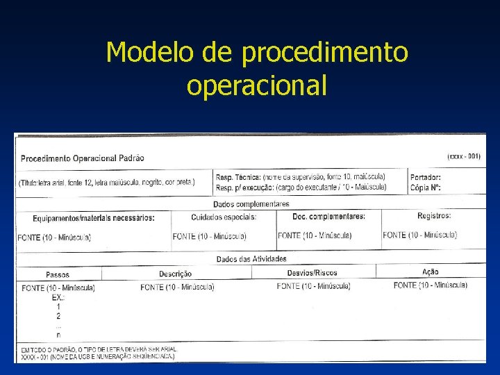Modelo de procedimento operacional 25 