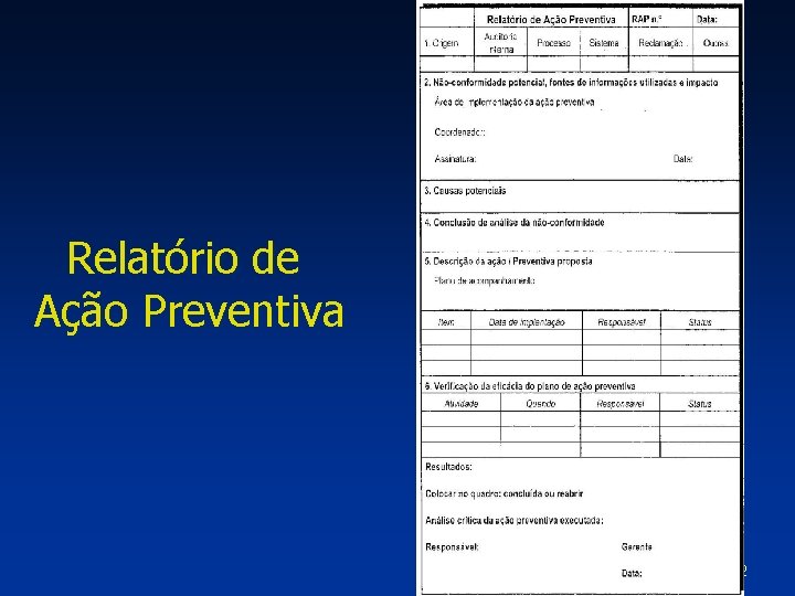 Relatório de Ação Preventiva 52 