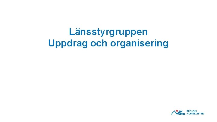 Länsstyrgruppen Uppdrag och organisering 