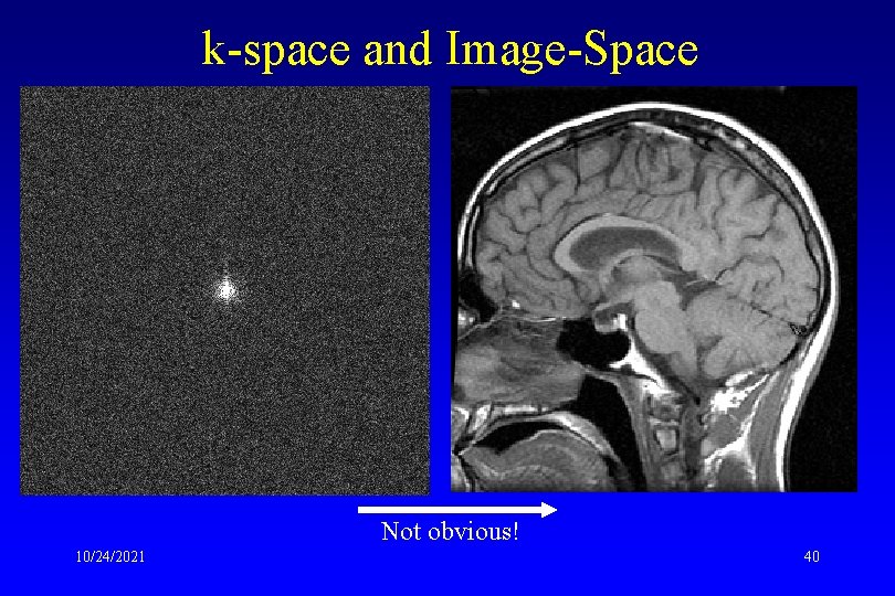 k-space and Image-Space Not obvious! 10/24/2021 40 