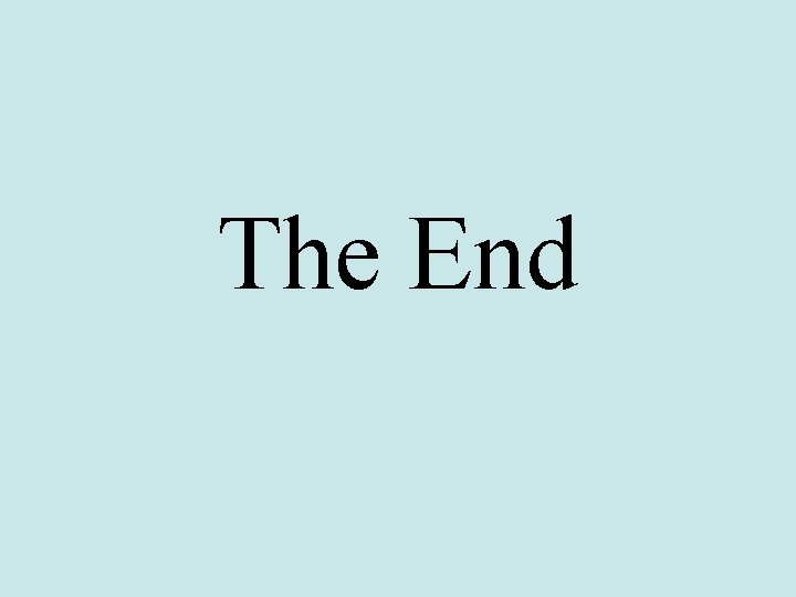 The End 