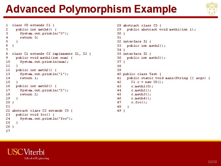 Advanced Polymorphism Example 1 2 3 4 5 6 7 8 9 10 11
