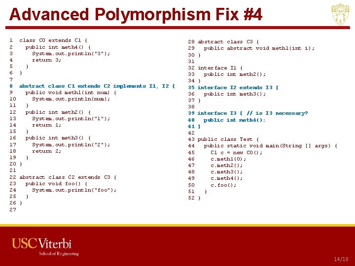 Advanced Polymorphism Fix #4 1 2 3 4 5 6 7 8 9 10