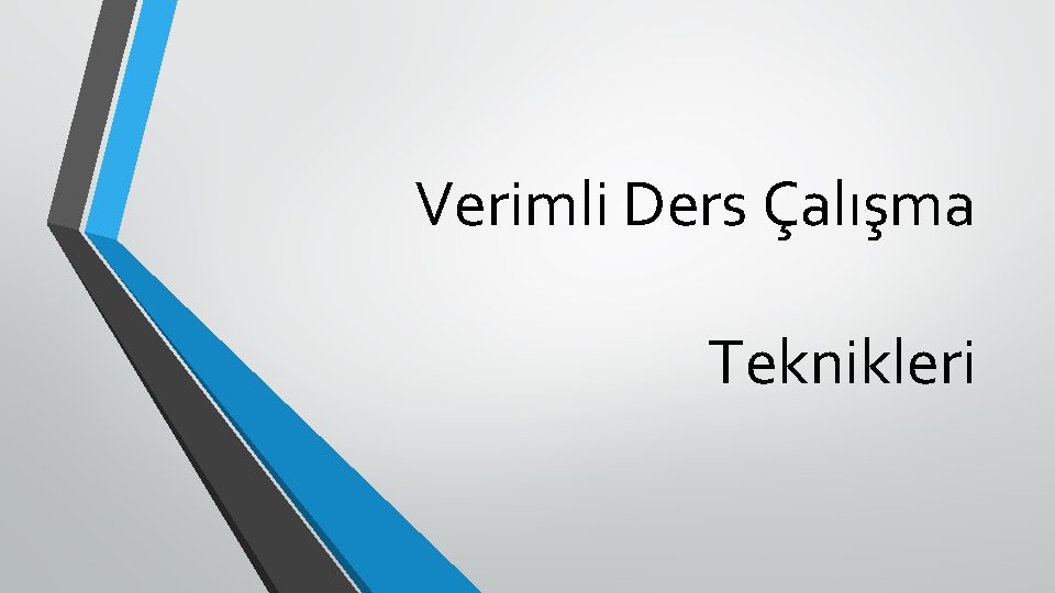 Verimli Ders Çalışma Teknikleri 