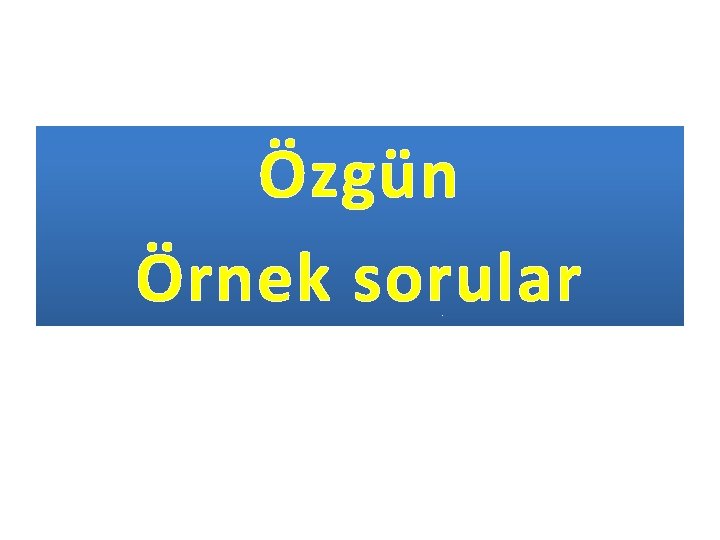 Özgün Örnek sorular 