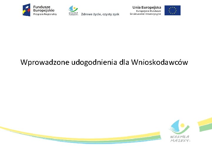 Wprowadzone udogodnienia dla Wnioskodawców 