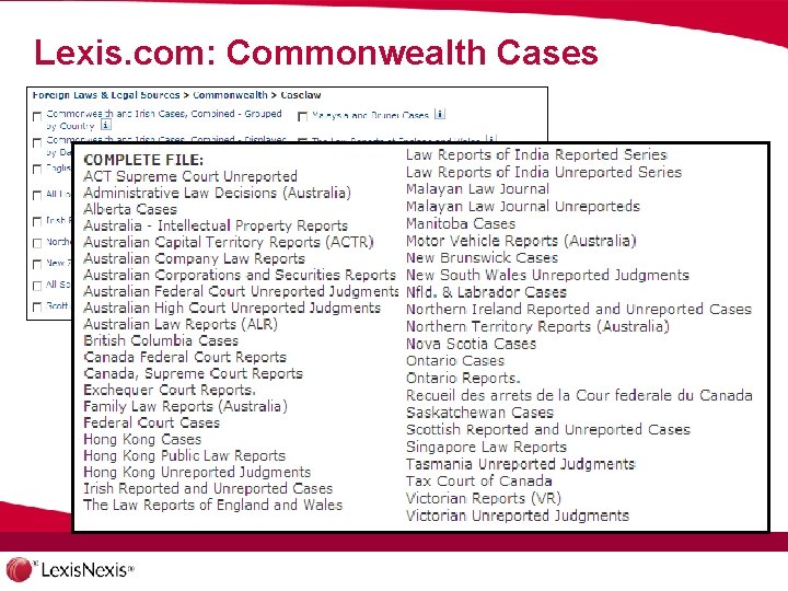Lexis. com: Commonwealth Cases 