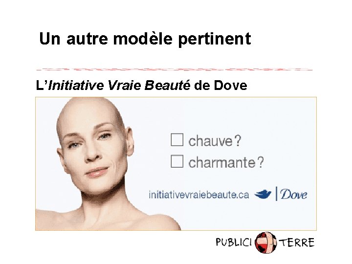 Un autre modèle pertinent L’Initiative Vraie Beauté de Dove 