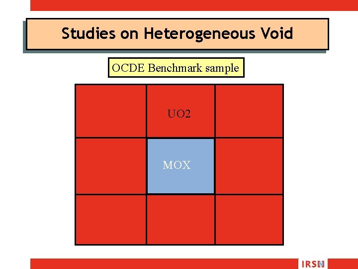 Studies on Heterogeneous Void OCDE Benchmark sample UO 2 MOX 