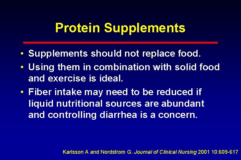Protein Supplements • Supplements should not replace food. • Using them in combination with