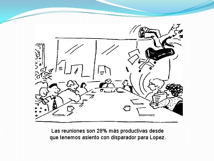 Las reuniones son 28% más productivas desde que tenemos asiento con disparador para Lopez.