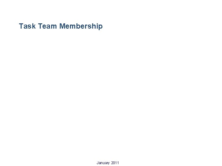 Task Team Membership January 2011 