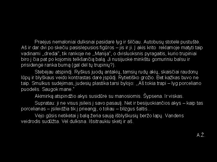 Praėjus nemaloniai dulksnai pasidarė lyg ir šilčiau. Autobusų stotelė pustuštė. Aš ir dar dvi